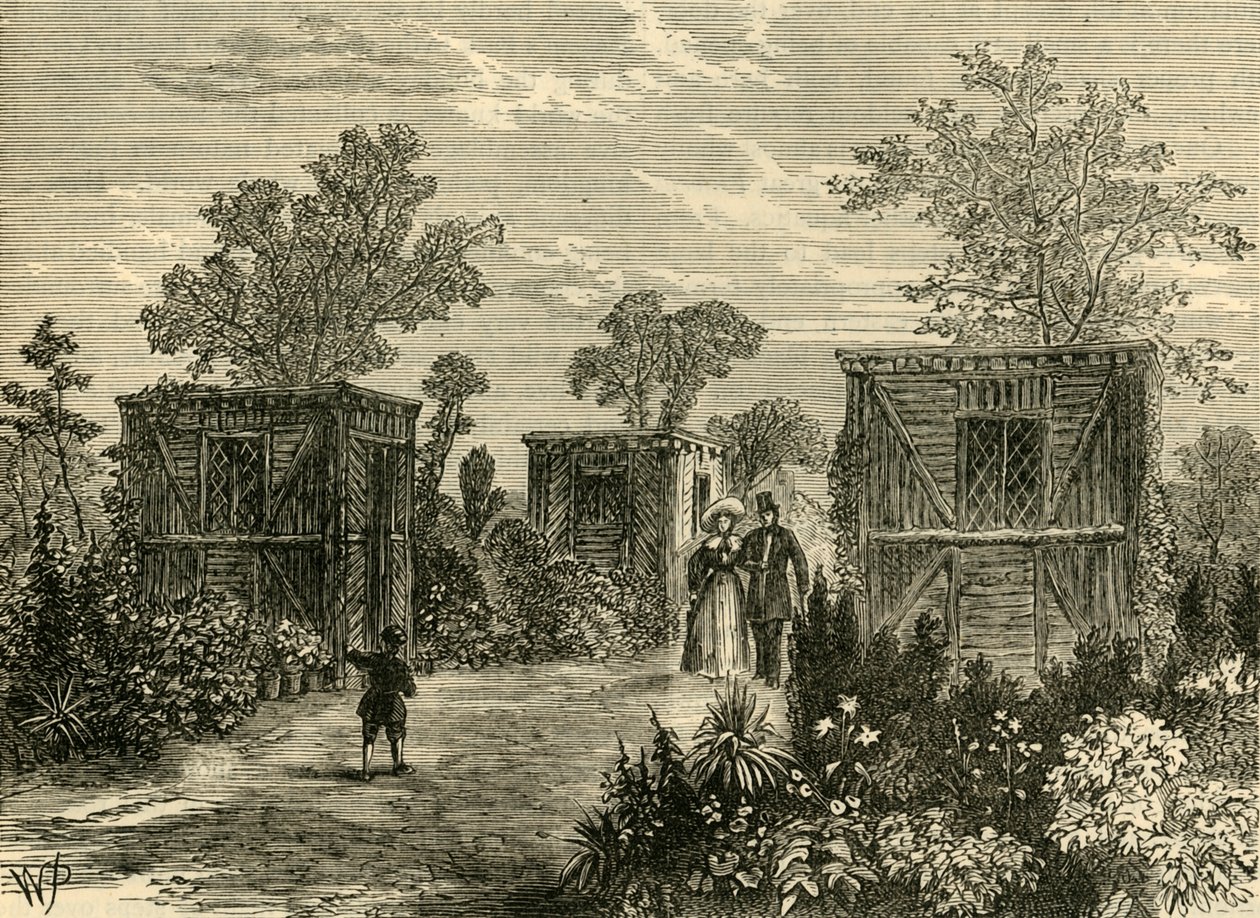 Ingången till Zoologiska trädgårdarna 1840, c1876. av Unbekannt