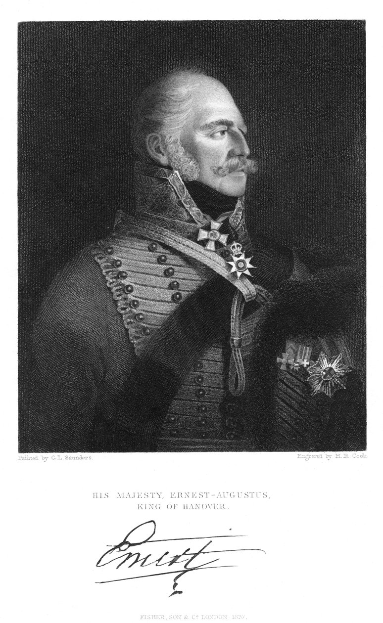 Ernest Augustus, kung av Hannover, 1837 av Unbekannt