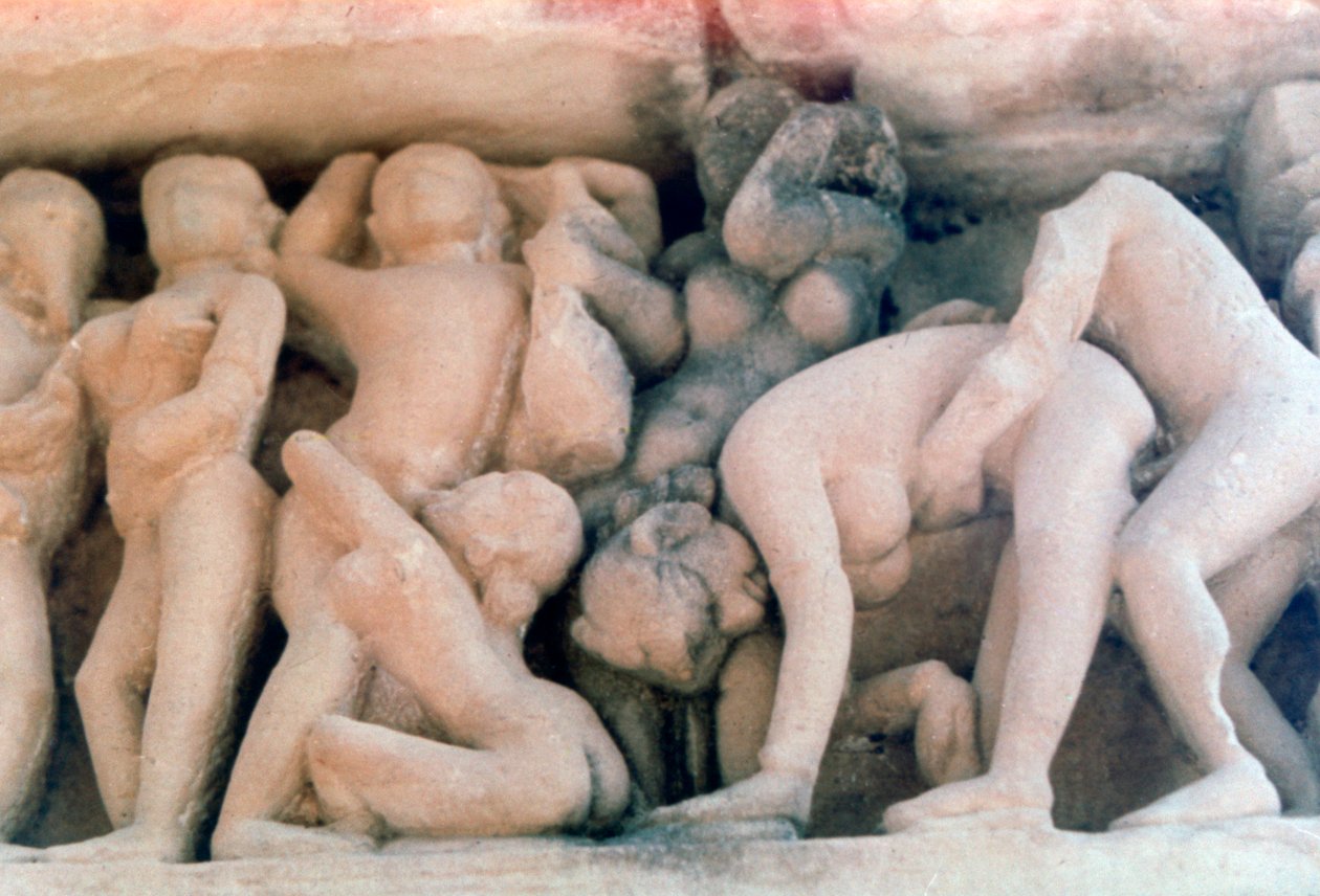 Erotisk skulptur, Khajuraho, Indien. c950-1050. 1900-talet av Unbekannt