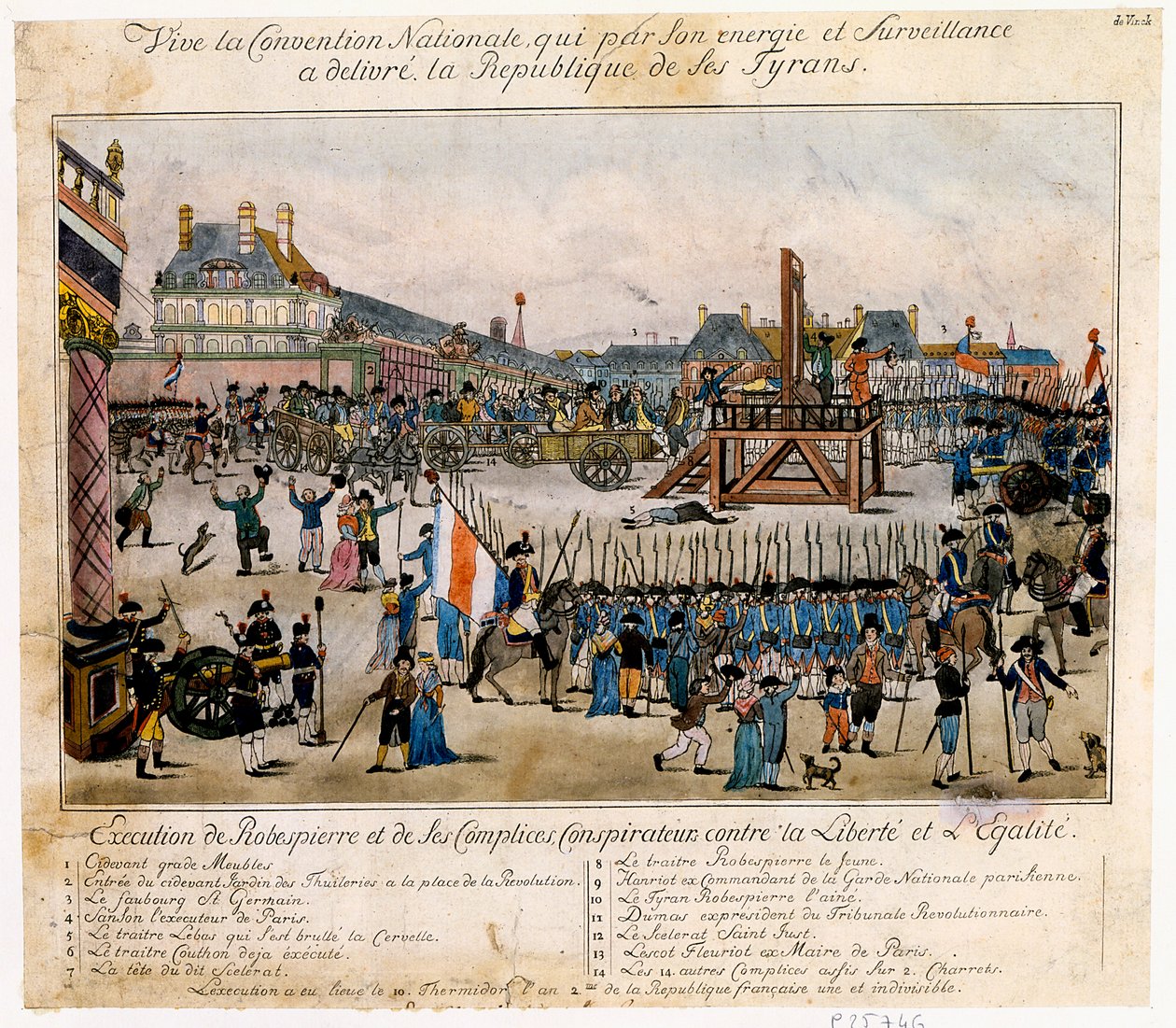 Avrättning av Robespierre och hans medbrottslingar, 1794 av Unbekannt