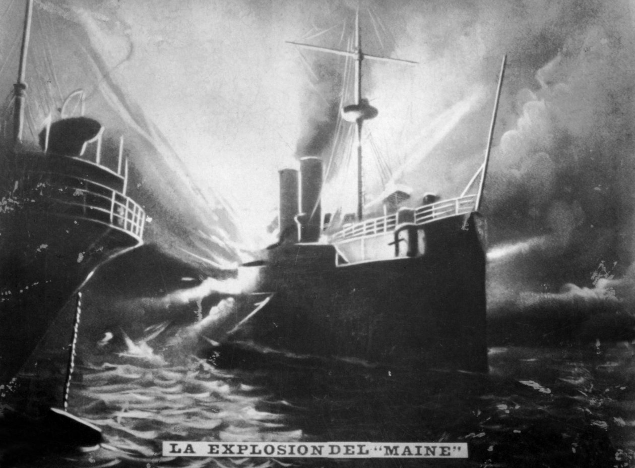 Explosion på SS Maine, 1898, c1910 av Unbekannt