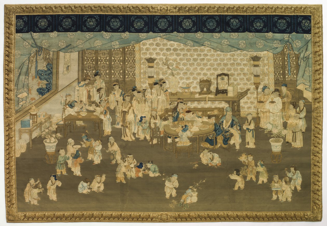 Familjesammankomst på nyårsmorgonen, 1700-talet. av Unbekannt