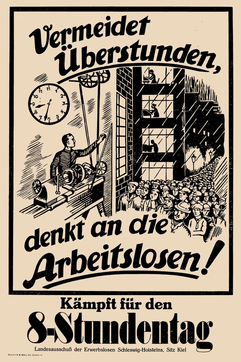 Kämpa för den åtta timmar långa dagen, ca. 1925. av Unbekannt