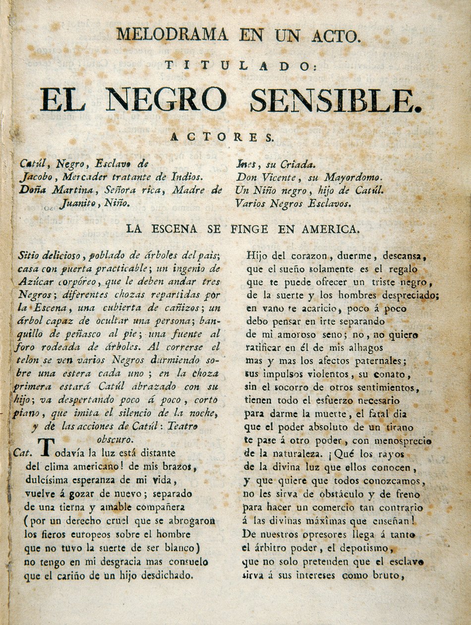 Första sidan av "El negro sensible" av Unbekannt