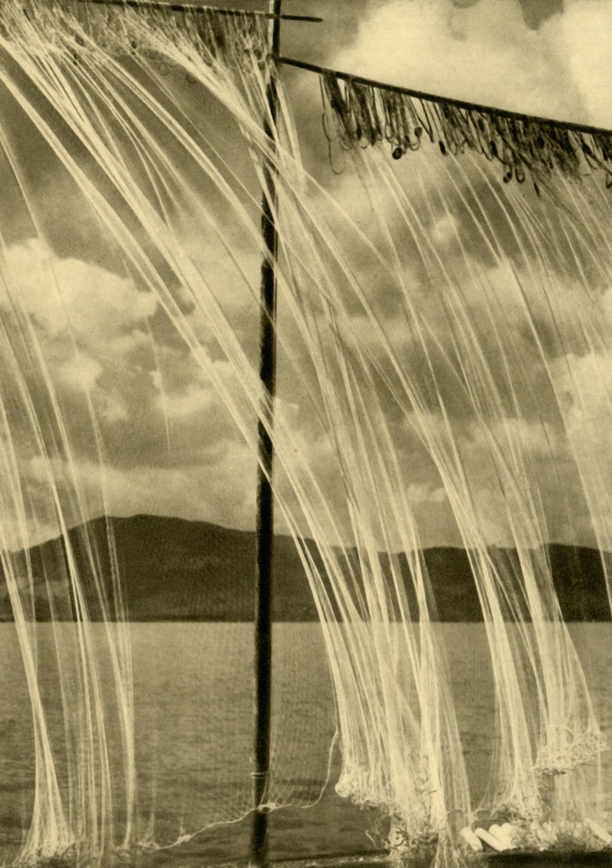 Fisknät, Attersee, Oberösterreich, c1935. av Unbekannt
