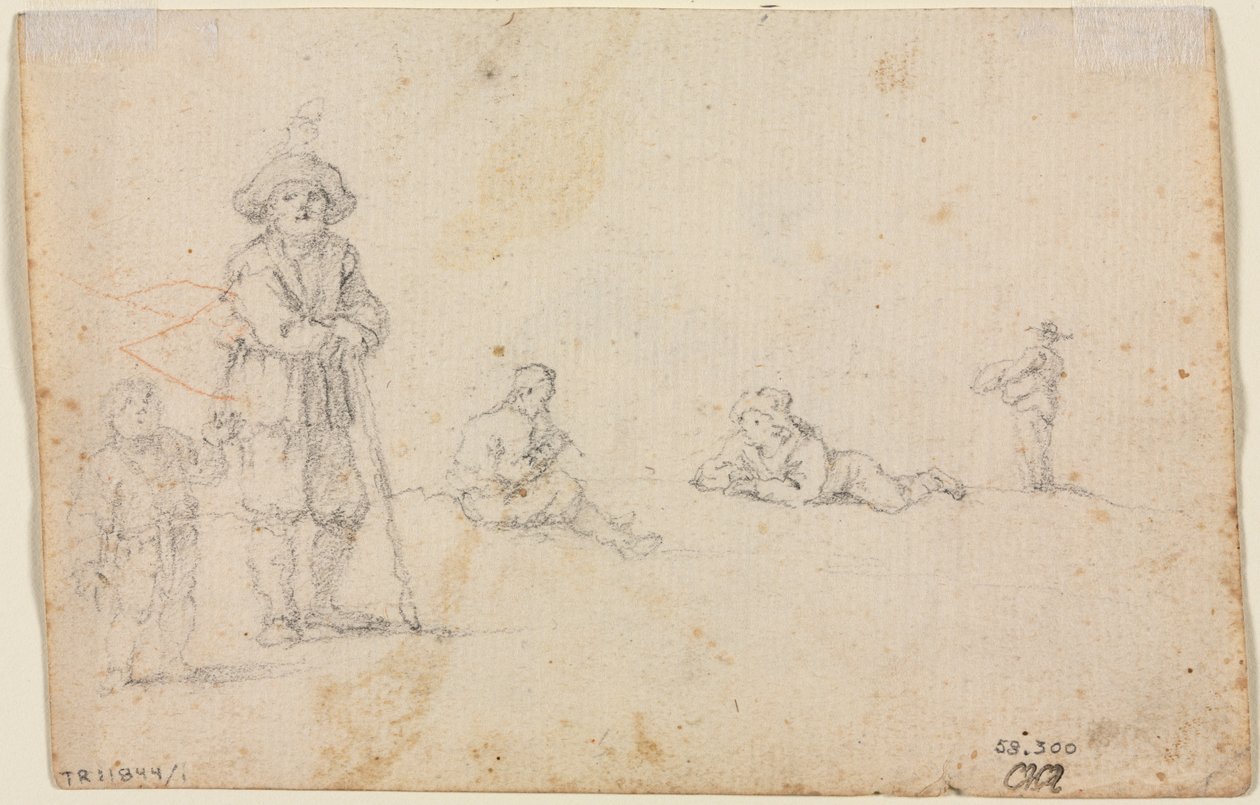 Femfigursstudier, 1600-tal. av Unbekannt