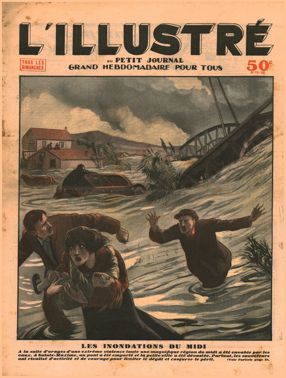 Översvämning i södra Frankrike, 1932. av Unbekannt