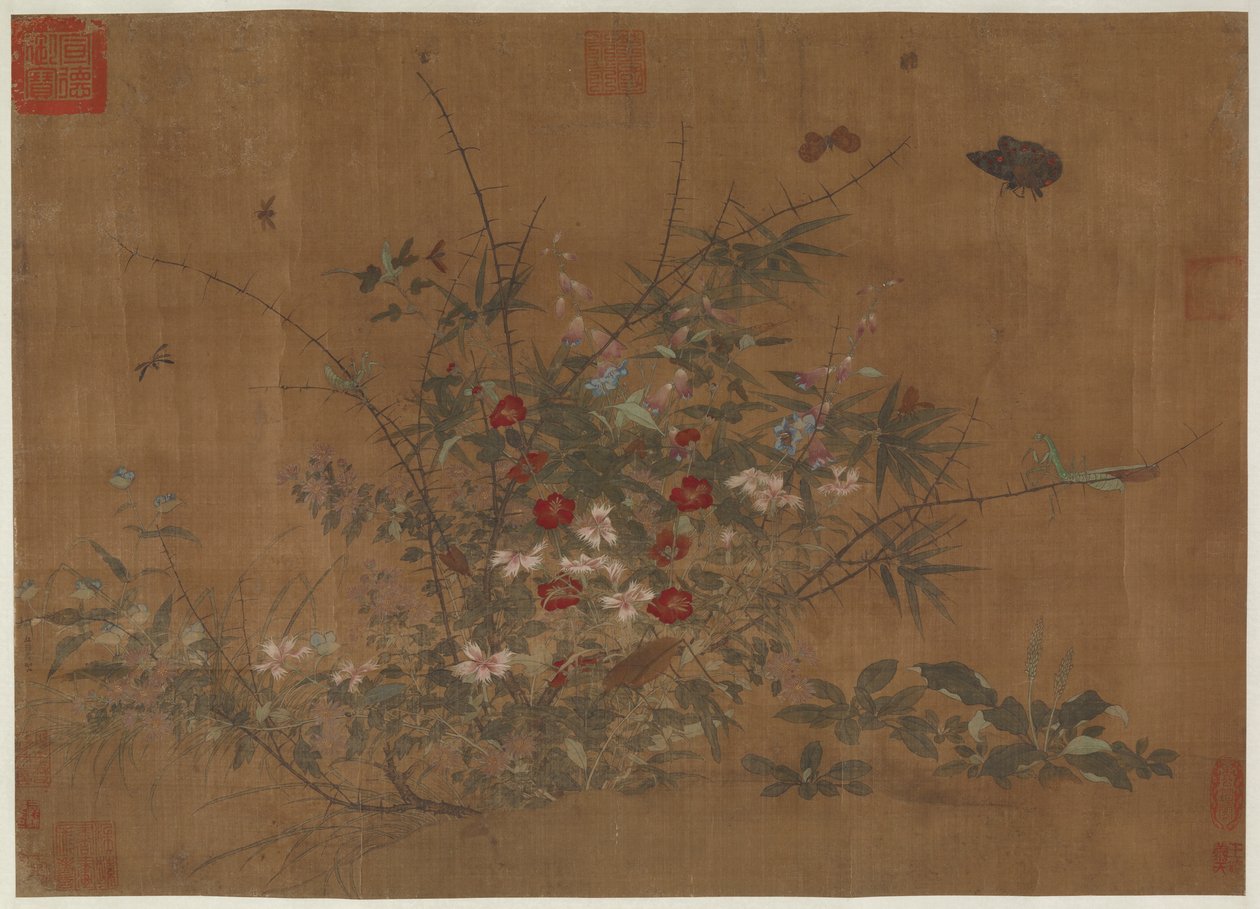 Blommor och insekter, Mingdynastin, 1400-talet. av Unbekannt