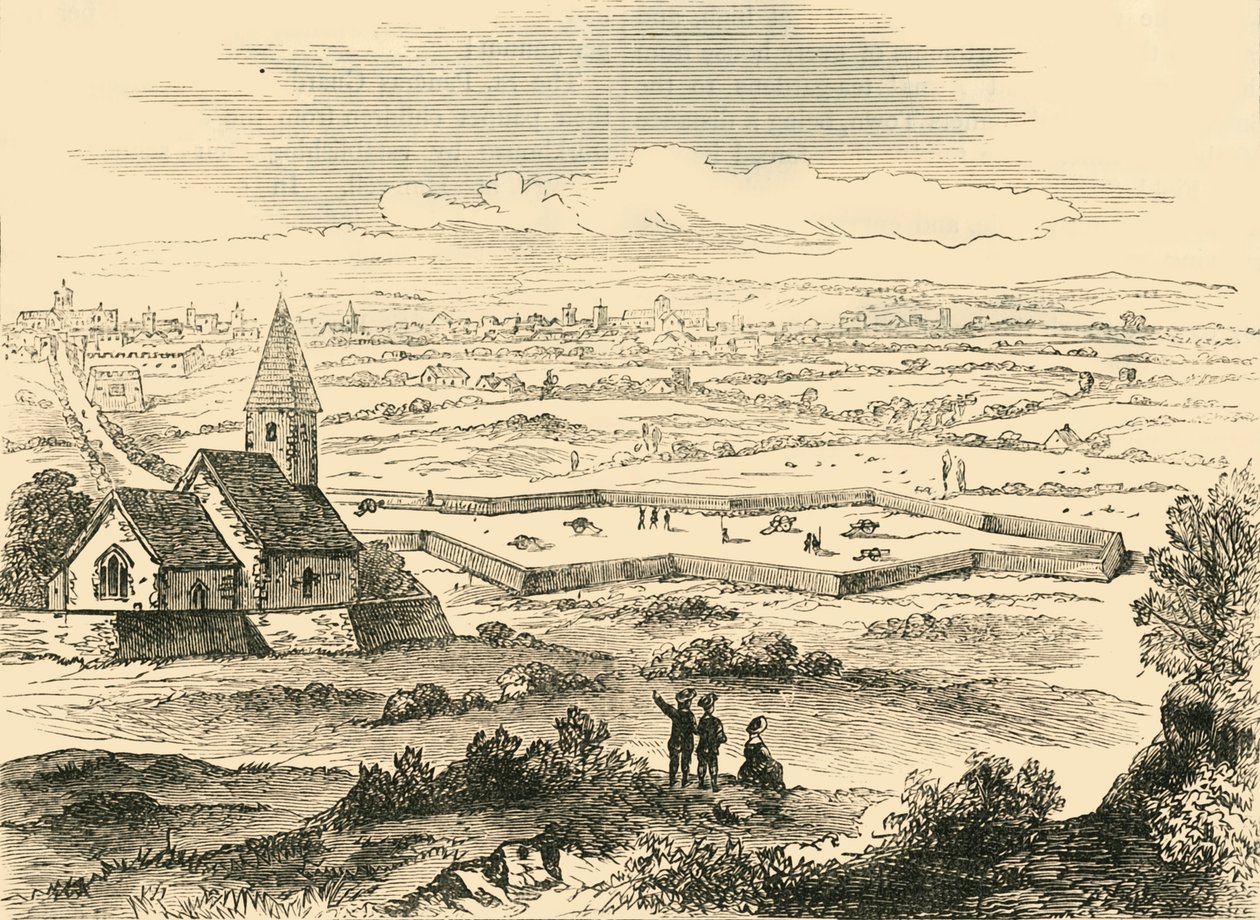 Befästningar av Old St. Pancras, c1876. av Unbekannt