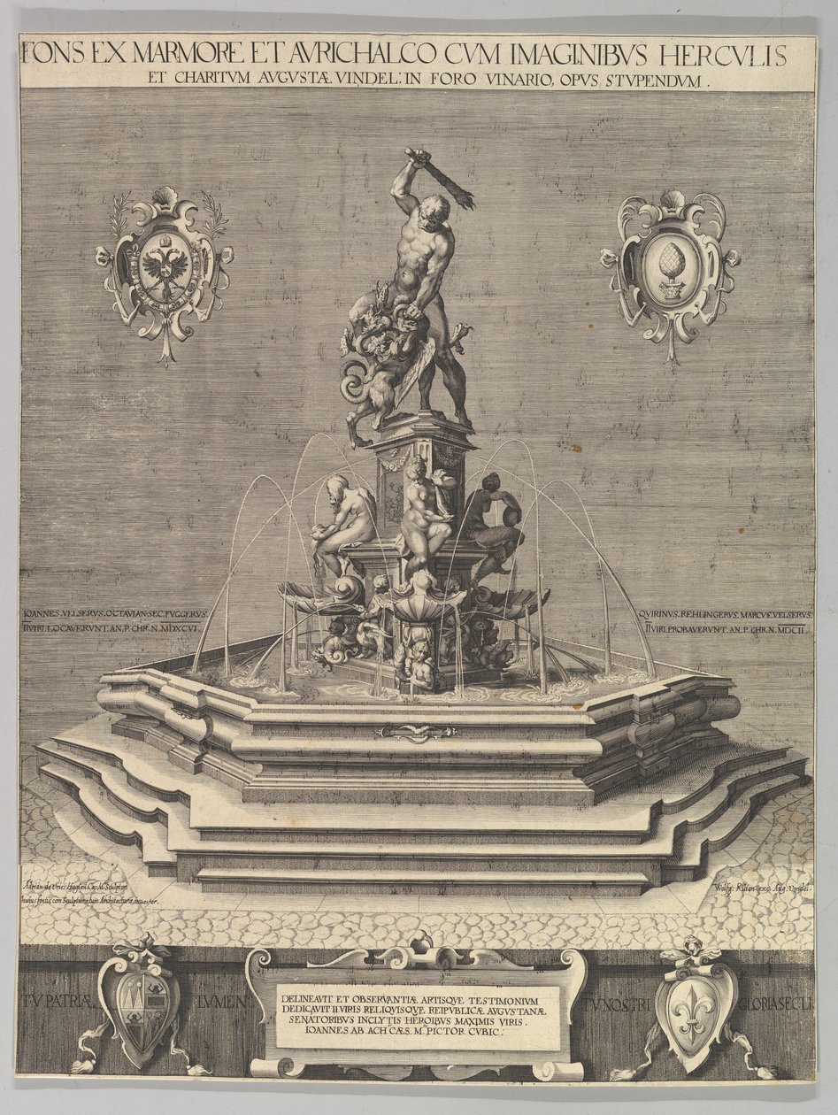 Herkulesfontänen i Augsburg kopia, 1602. av Unbekannt