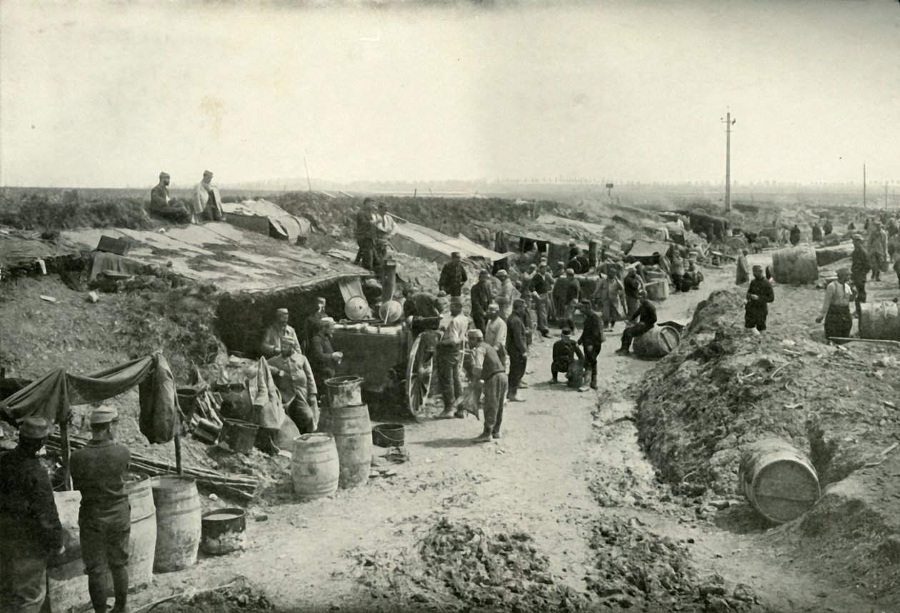 Franska fältservicekök bakom skjutlinjen, 1919. av Unbekannt
