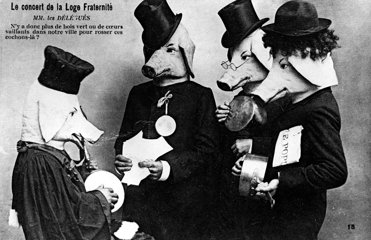 Franskt anti-frimurarvykort, 1900-talet av Unbekannt