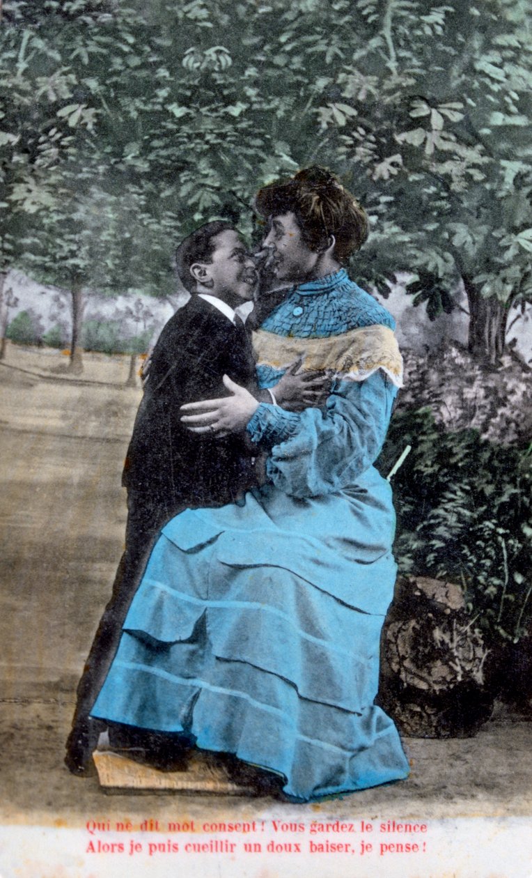 Franskt romantiskt vykort, c1900 av Unbekannt