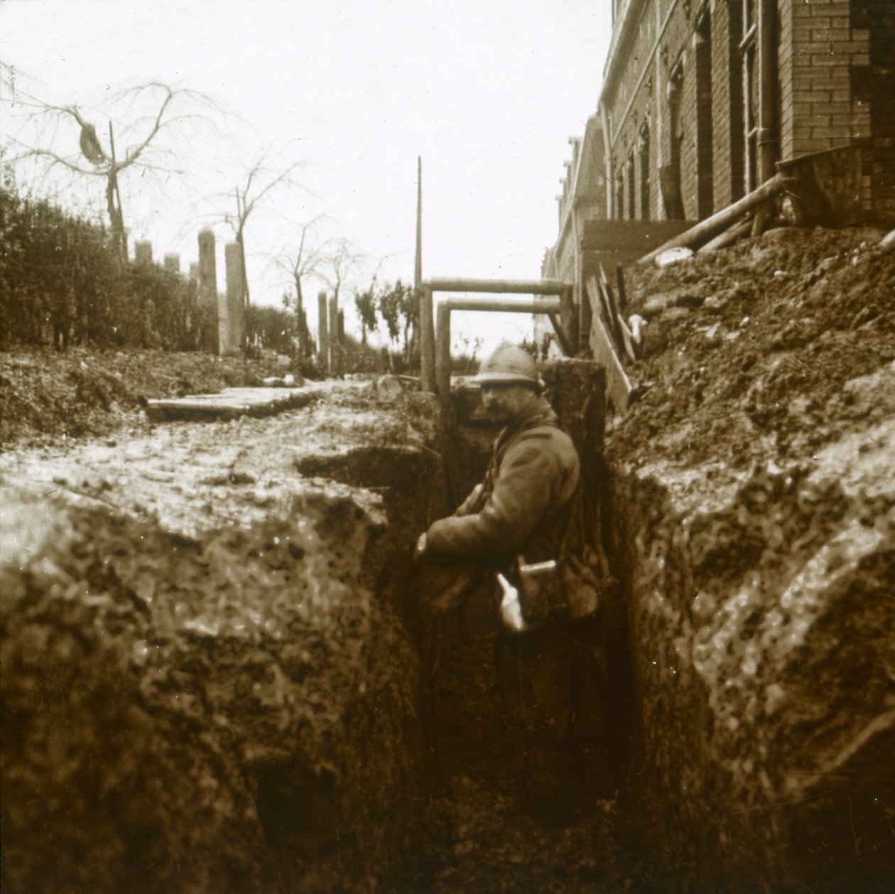 Fransk soldat i skyttegravar, c1914-c1918 av Unbekannt