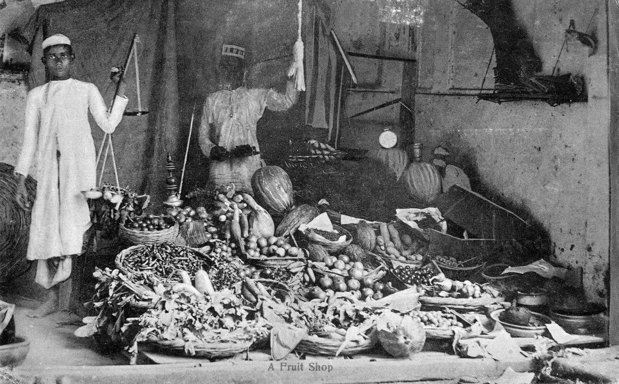 Fruktaffär, Indien, tidigt 1900-tal av Unbekannt