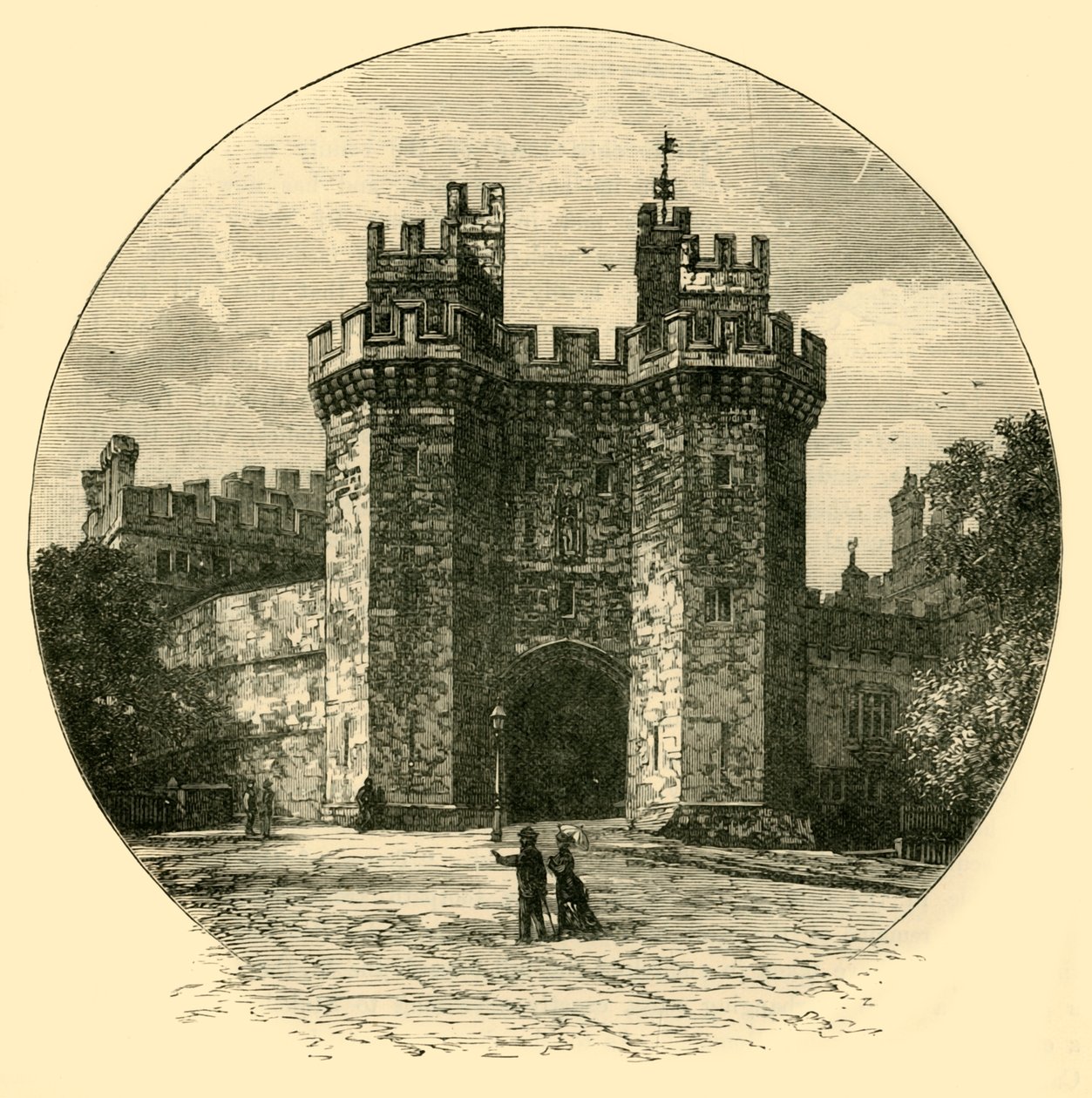Porten till Lancaster Castle, 1898. av Unbekannt