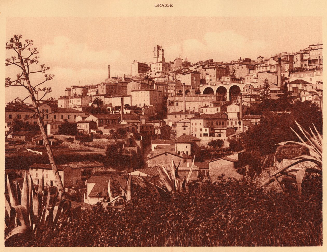Översikt över Grasse, 1930. av Unbekannt
