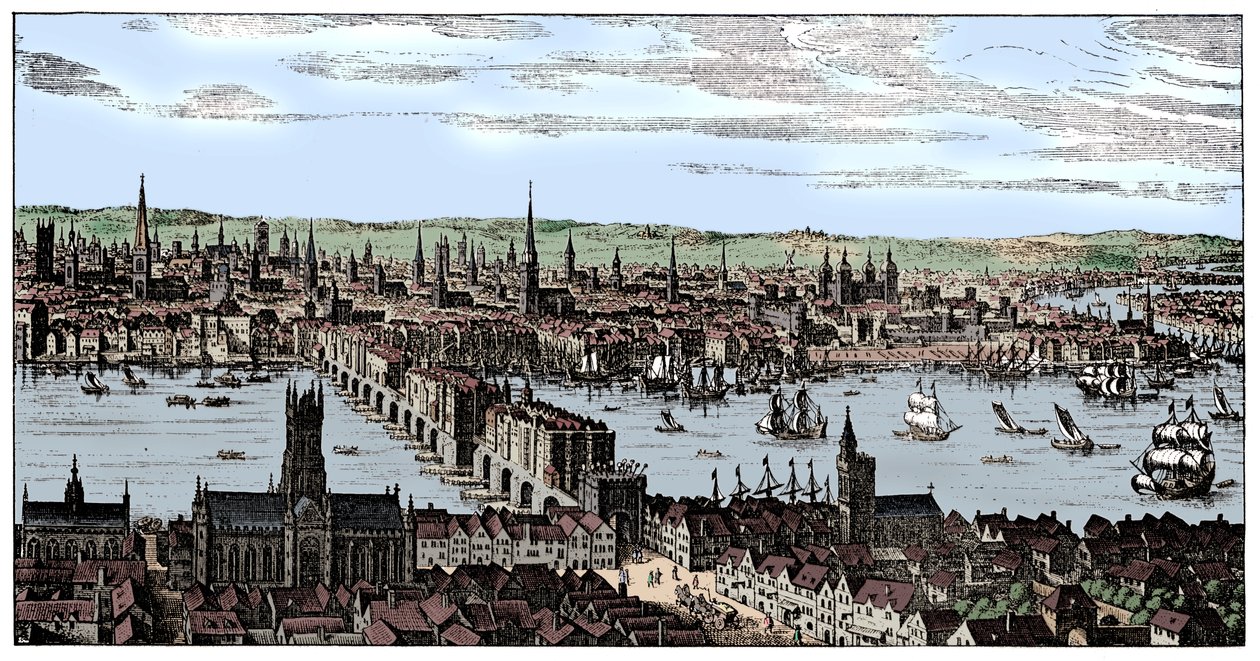 Översikt över London, 1666, 1909. av Unbekannt