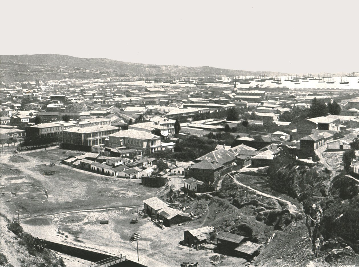 Översikt över staden, Valparaiso, Chile, 1895. av Unbekannt