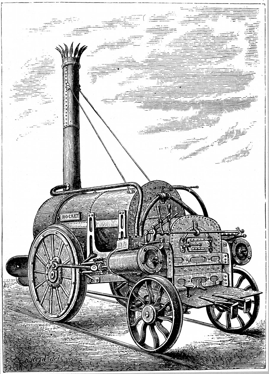 George Stephensons lokomotiv Rocket, c1875 av Unbekannt
