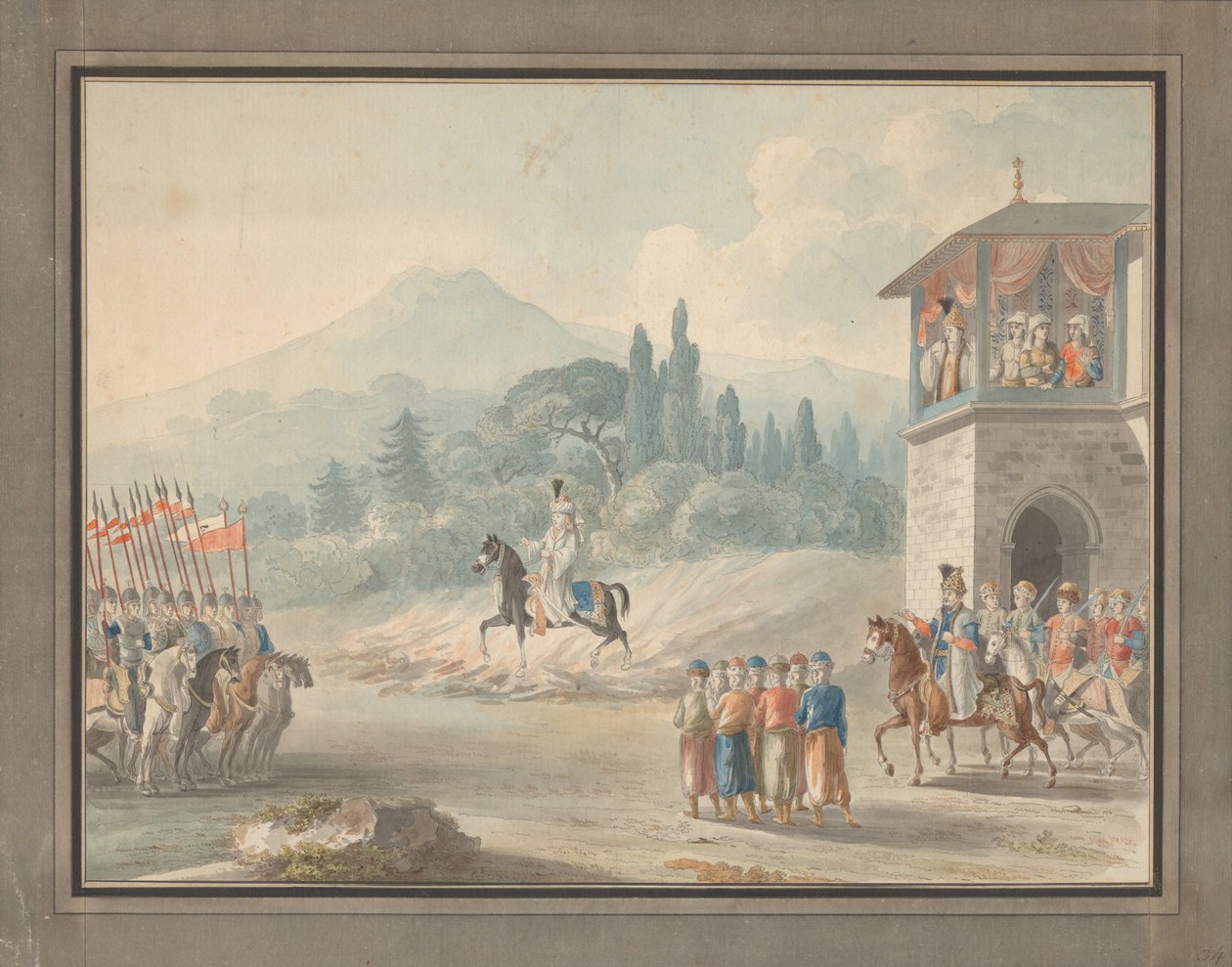 Georgisk kavalleriöversikt, ca. 1780 av Unbekannt