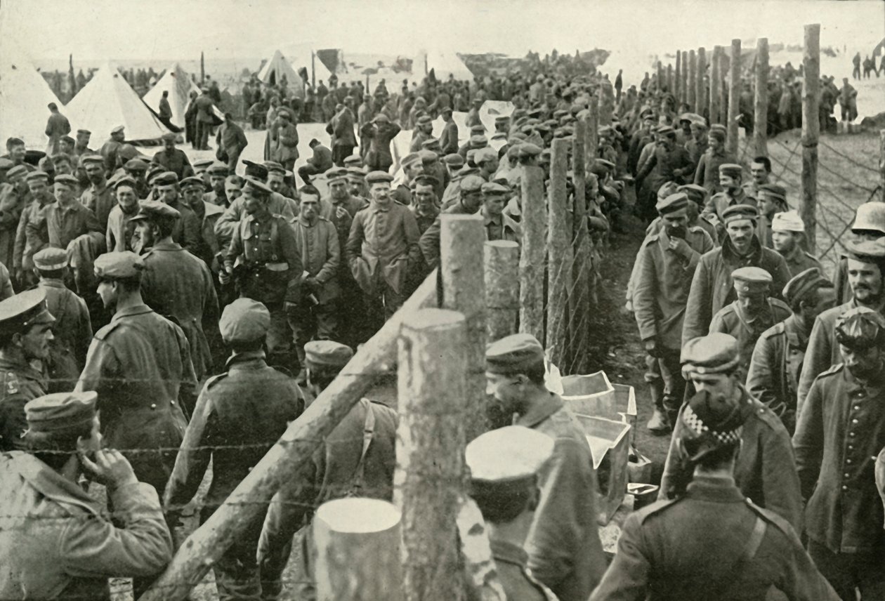 Tyska fångar som går in i burarna, 1919. av Unbekannt