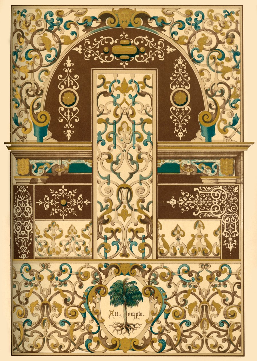 Tysk renässans tak- och väggmålning, 1898. av Unbekannt