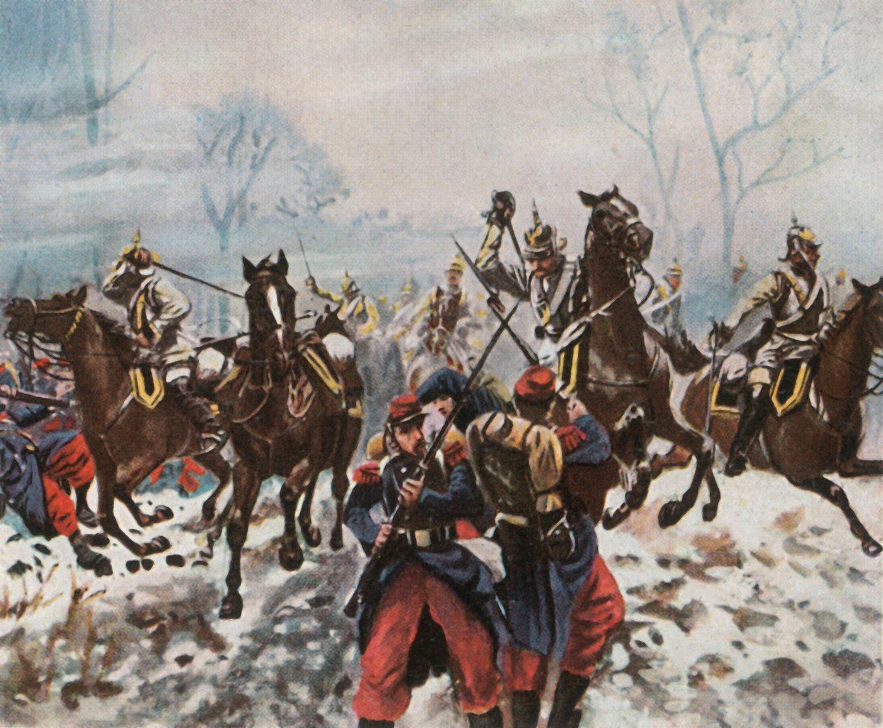 Tyska kurassier vid Poupry, 2 december 1870, 1936. av Unbekannt