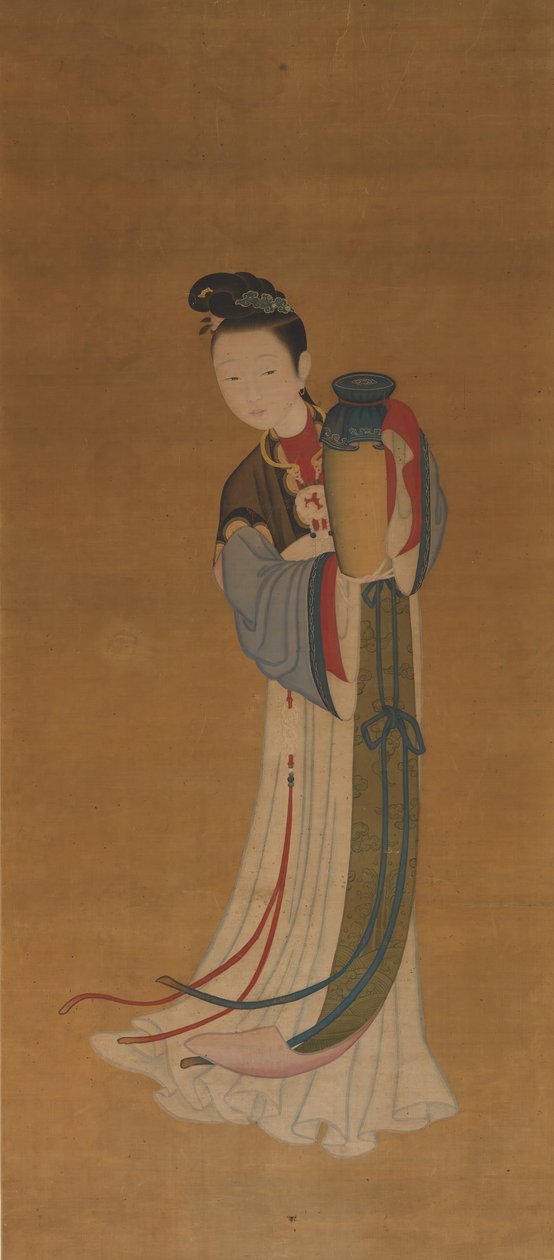 Girl Bringing Jar of Wine, 1700-talet. av Unbekannt