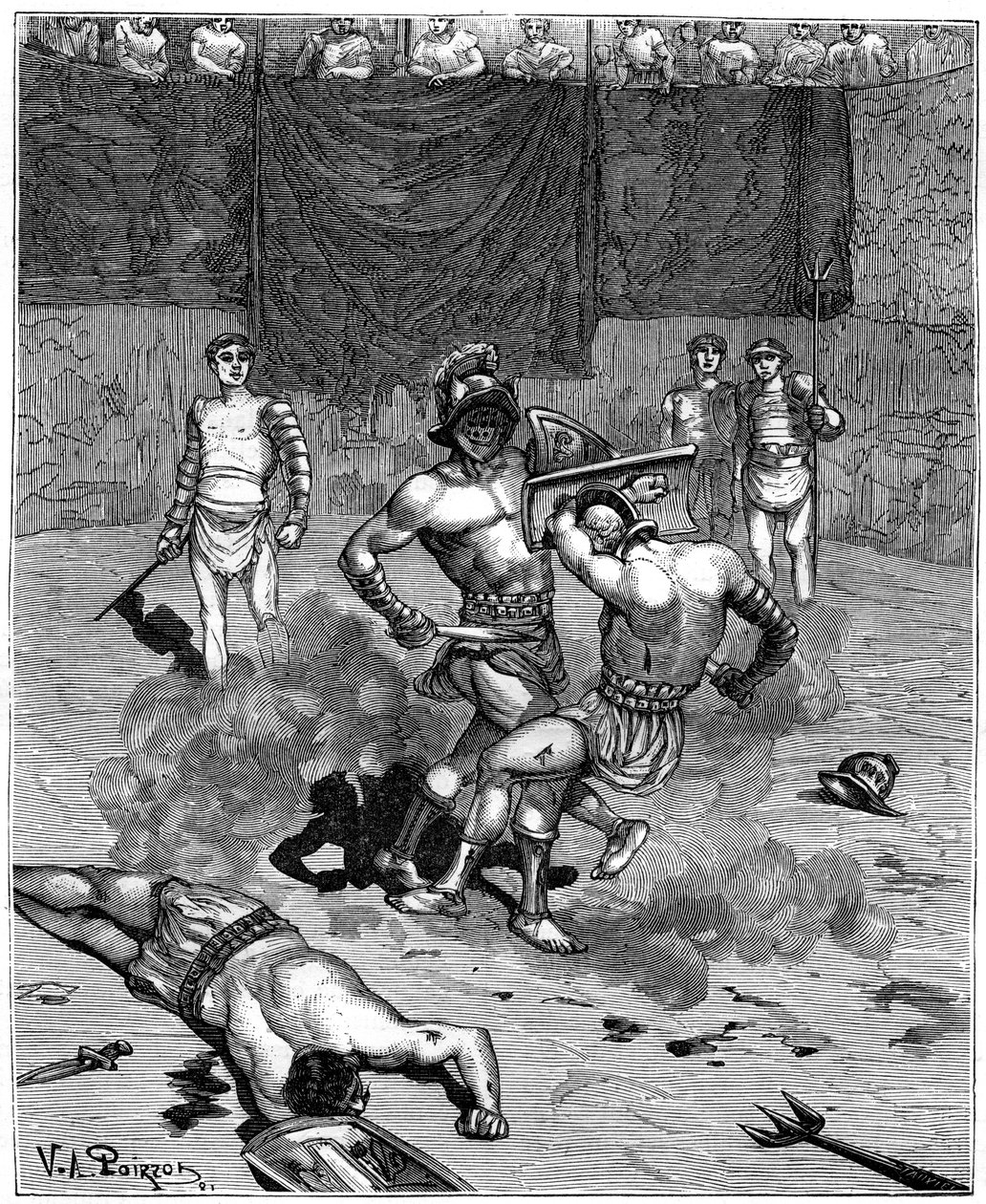 Gladiatorstrid, 1882-1884 av Unbekannt