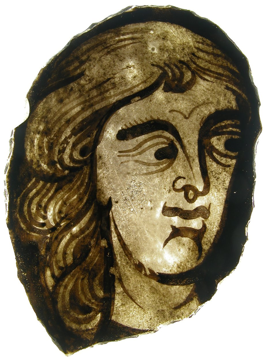 Glasfragment, franskt, 1200-1300-tal. av Unbekannt