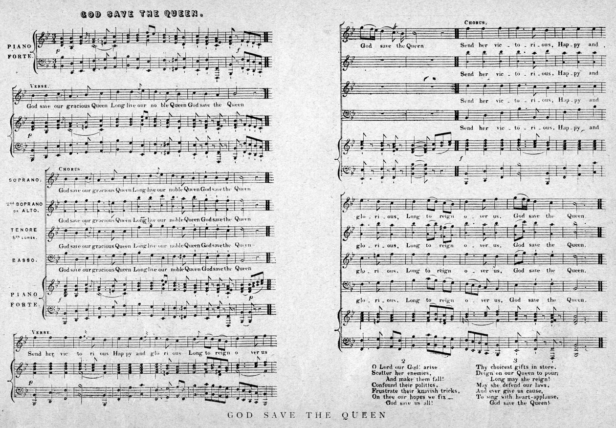 God Save the Queen, notblad, 1900 av Unbekannt