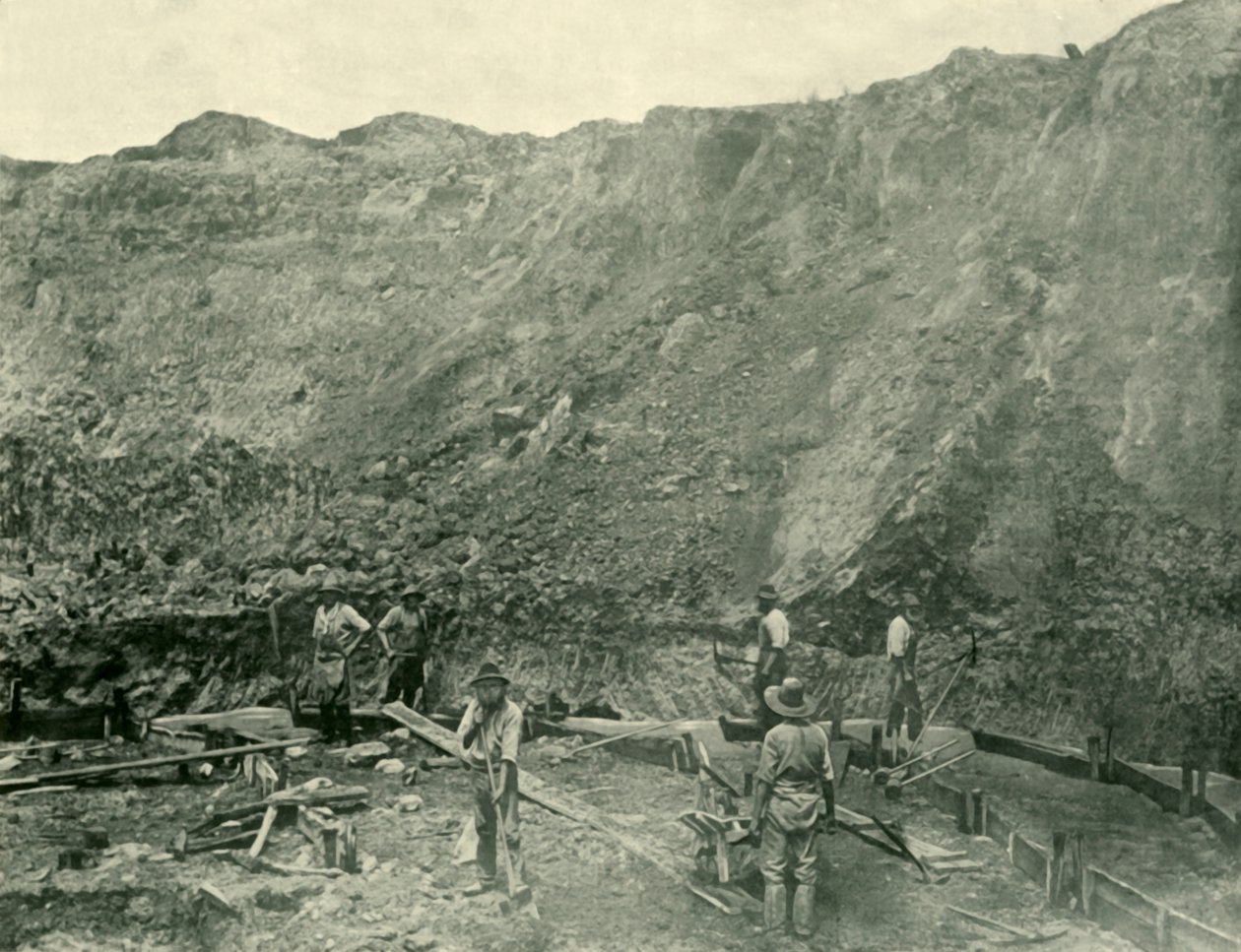 Guldgruvarbetare nära Beechworth, 1901. av Unbekannt