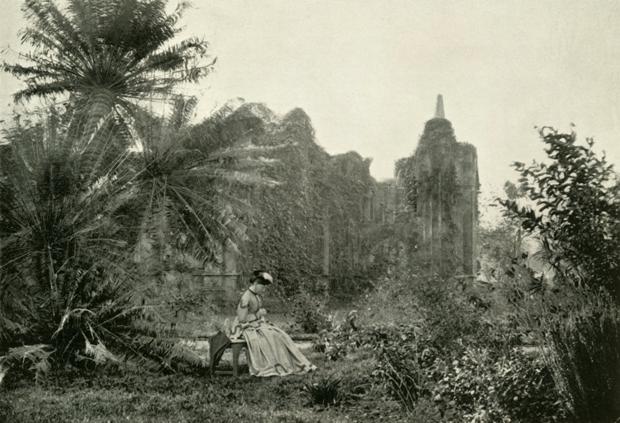 Gotisk ruin i Barrackpore Garden, c1870, 1925. av Unbekannt