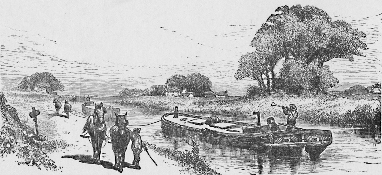 Grain-Boat på Erie Canal, 1883 av Unbekannt