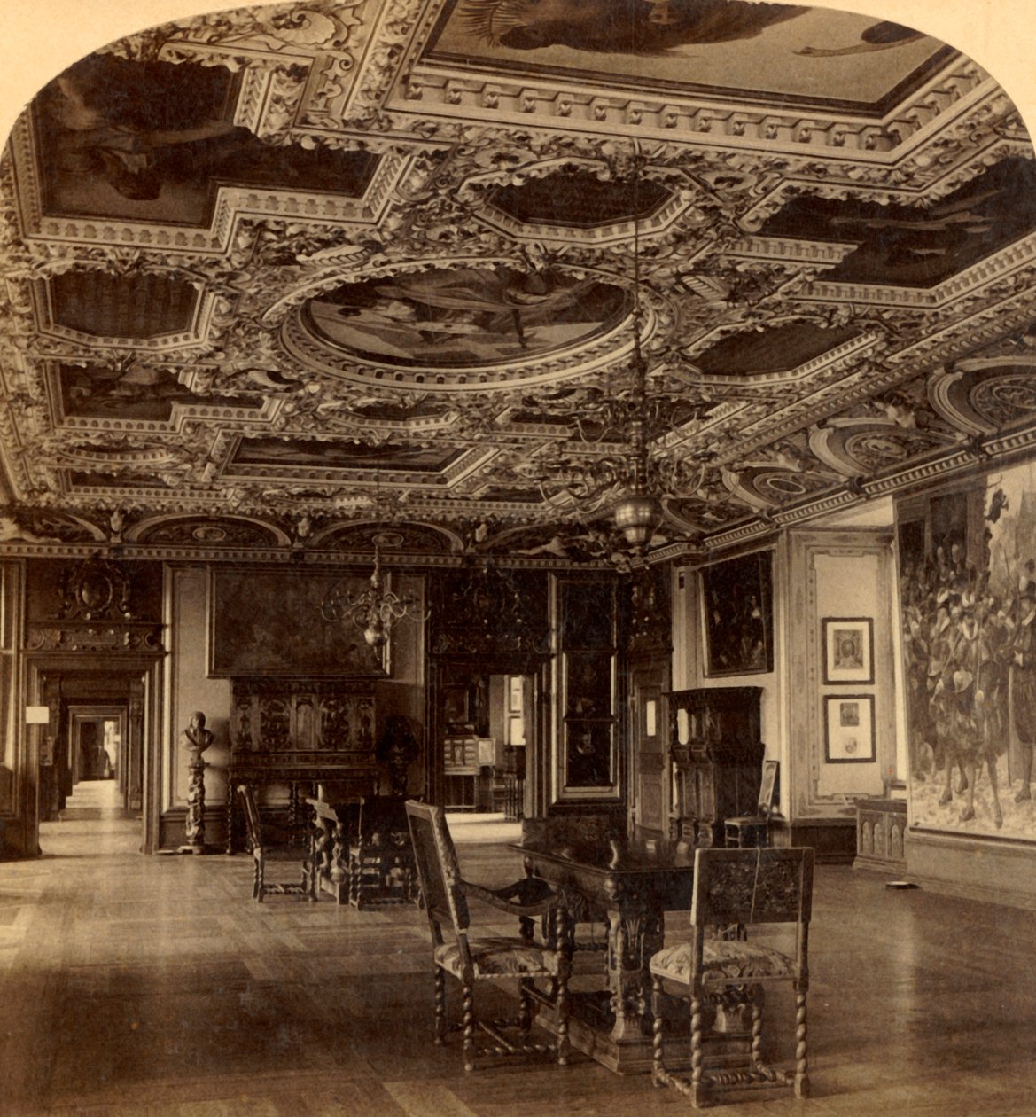 Stora matsalen, Frederiksborgs slott, Danmark, 1897. av Unbekannt