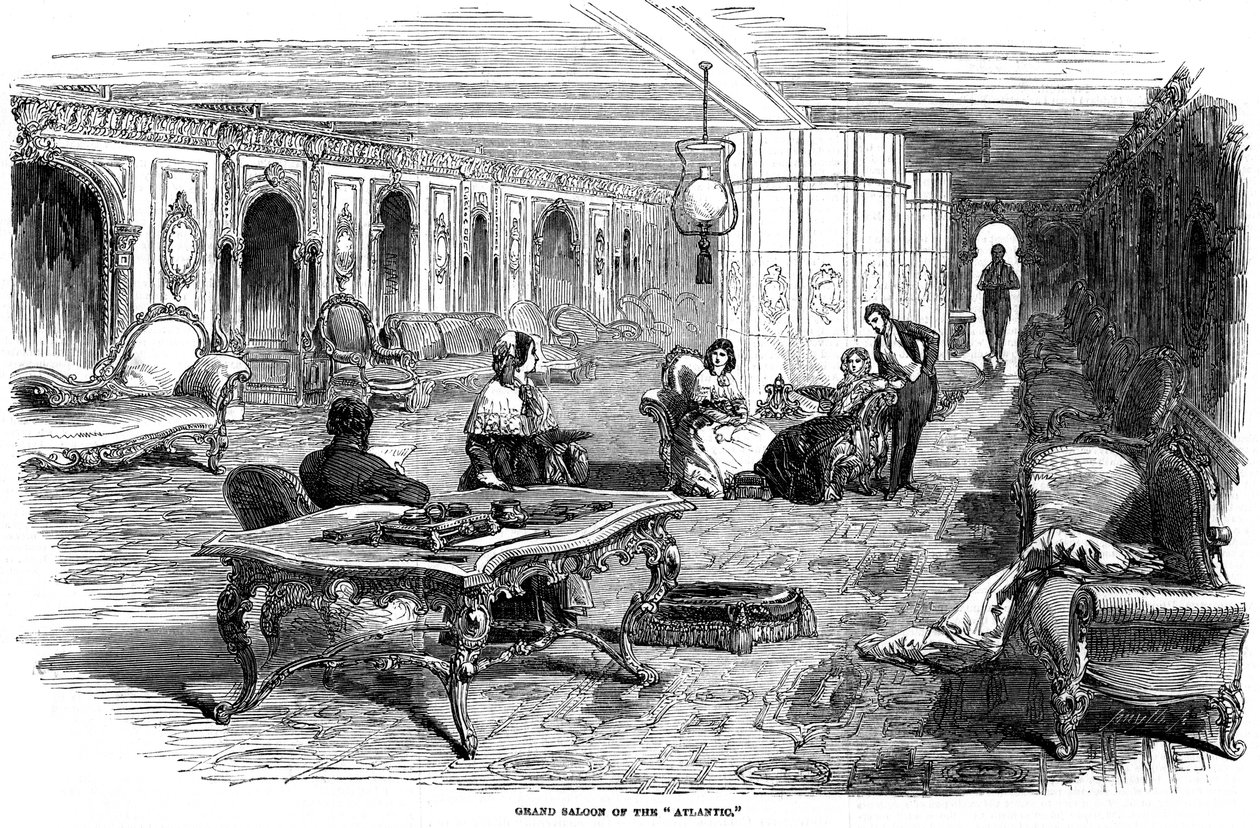 Grand saloon av ångfartyget Atlantic, 1850 av Unbekannt