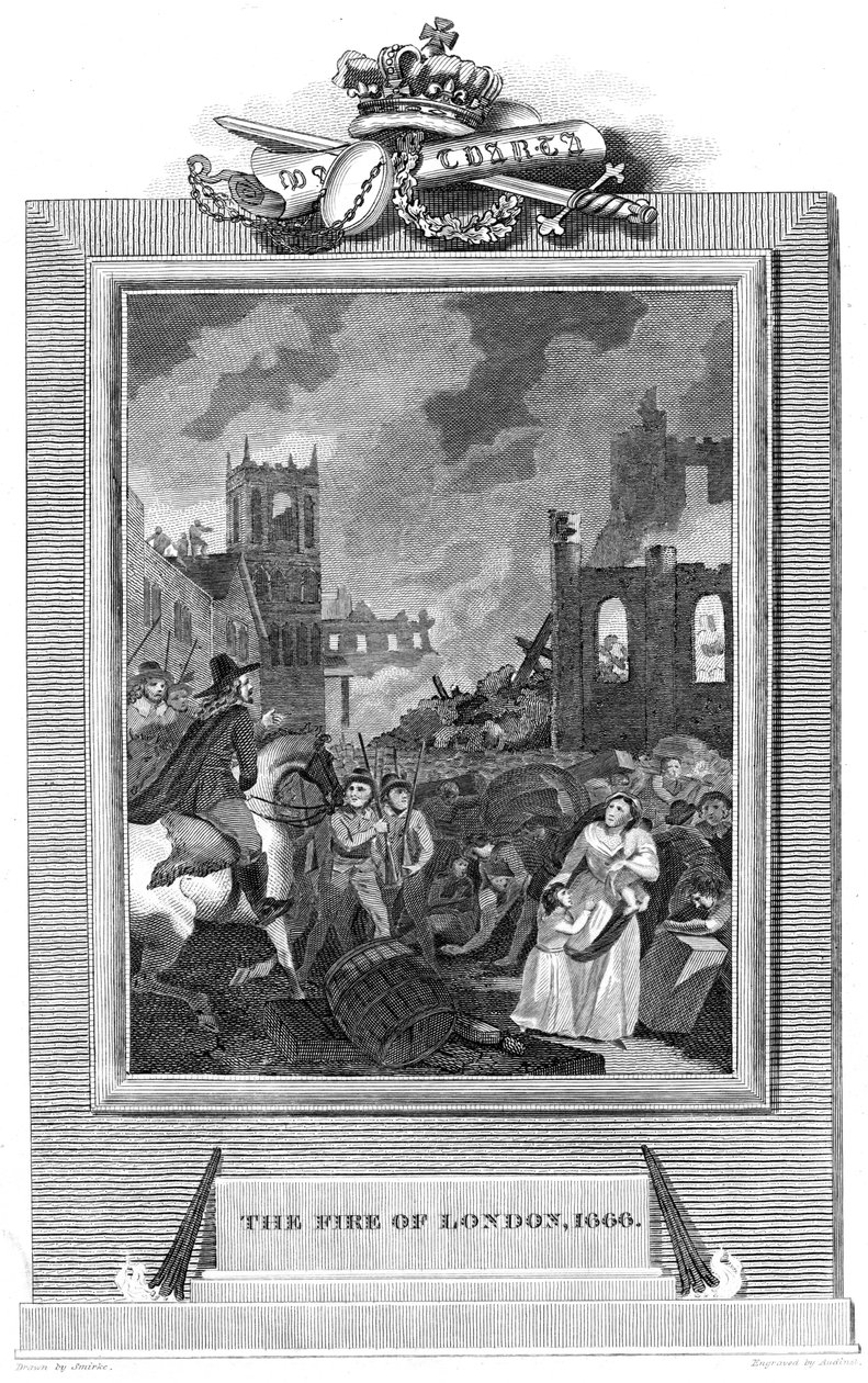 Great Fire of London, 1666 1825 av Unbekannt