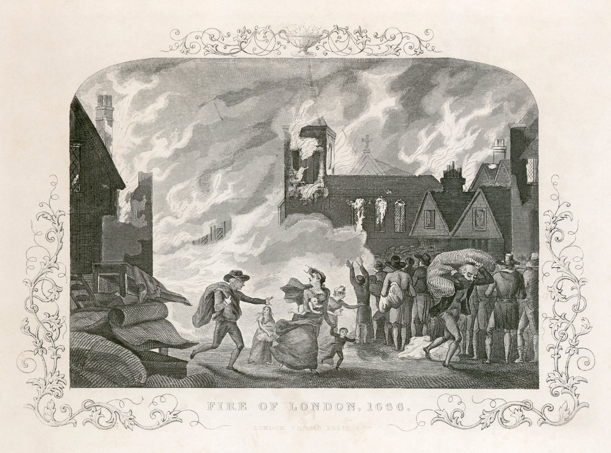 Great Fire of London, 1666 c1800-talet av Unbekannt