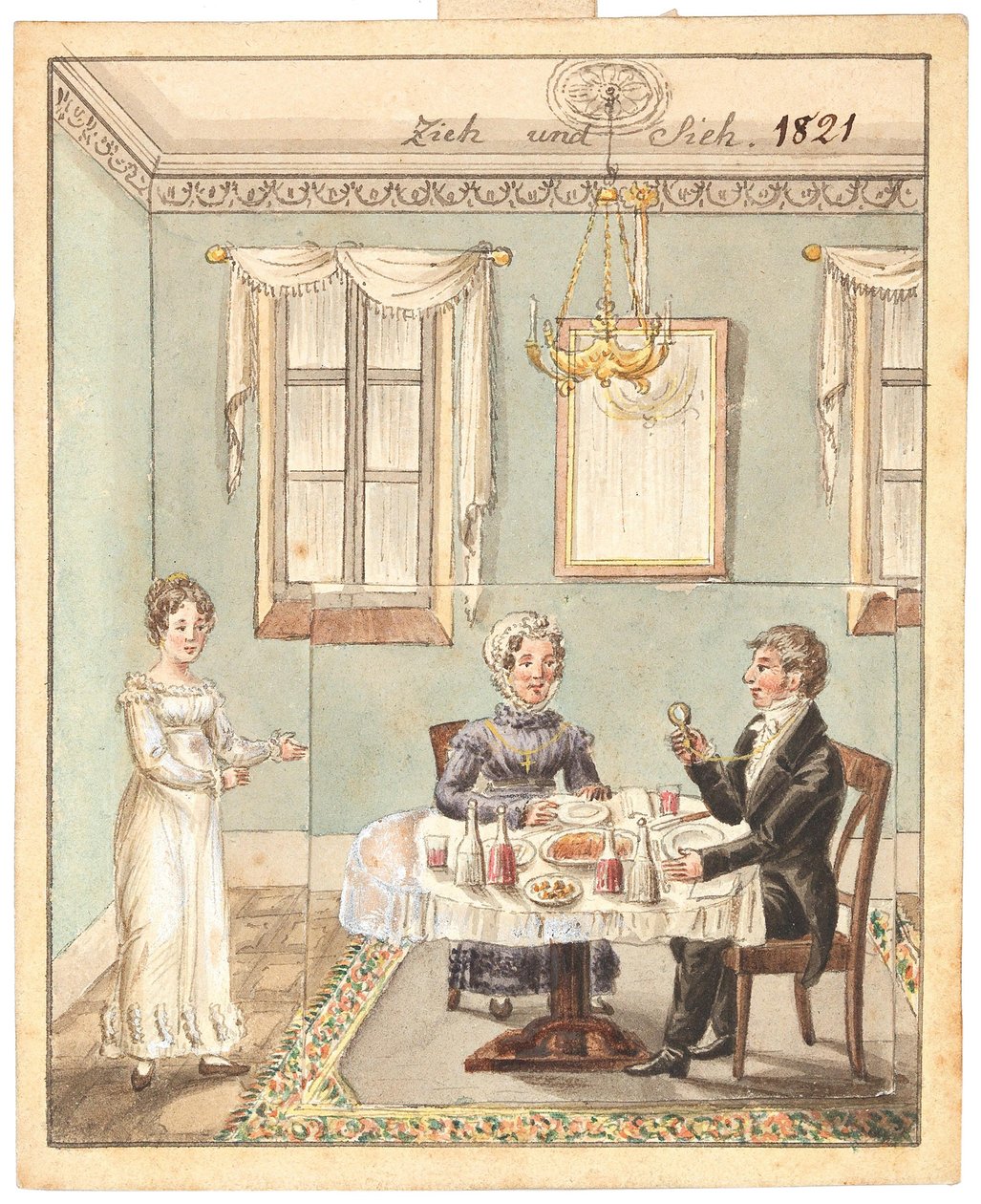 Gratulationskort, 1821. av Unbekannt