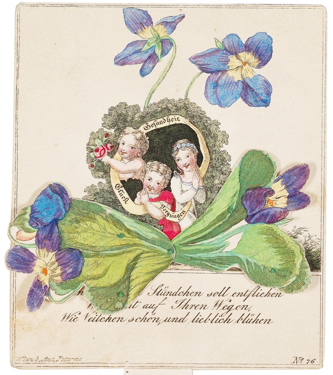 Gratulationskort, ca 1820. av Unbekannt