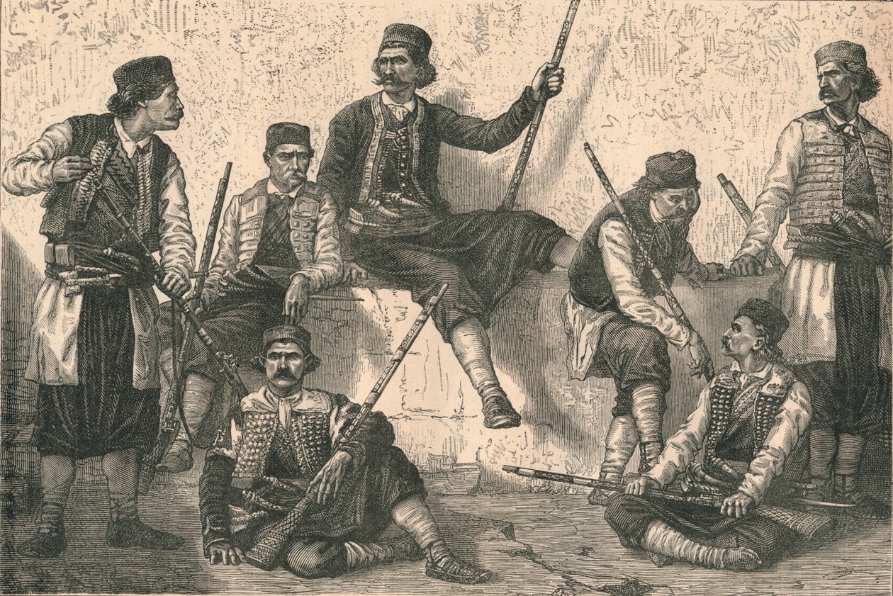 Grupp av montenegriner, c1879. av Unbekannt