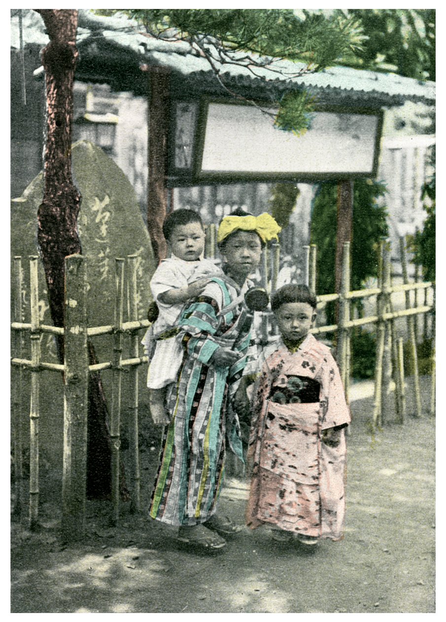 Grupp barn, Japan, 1904 av Unbekannt