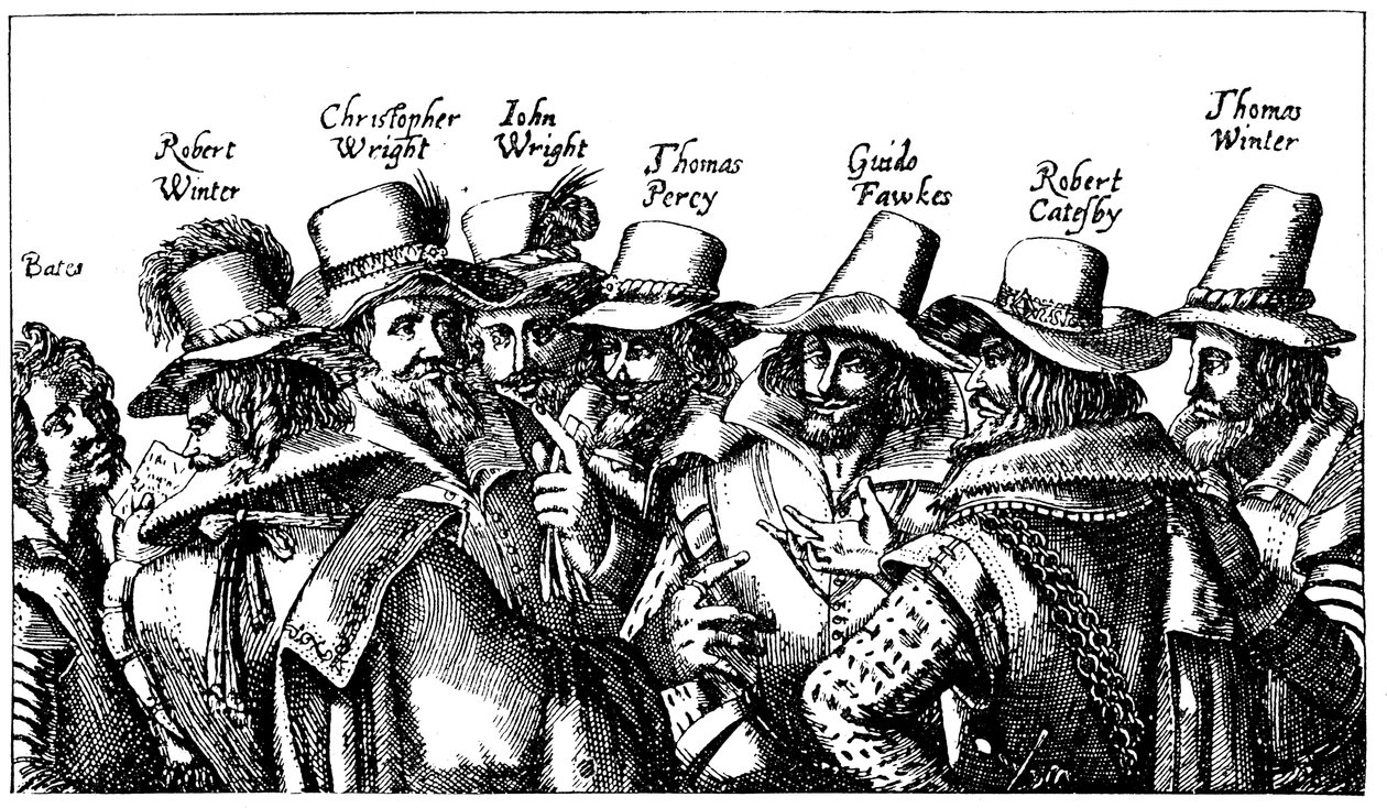 Guy Fawkes and the Gunpowder Plotters, 1605 av Unbekannt