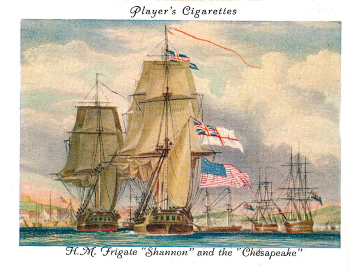 H.M. Frigate Shannon and the Chesapeake, 1936. av Unbekannt