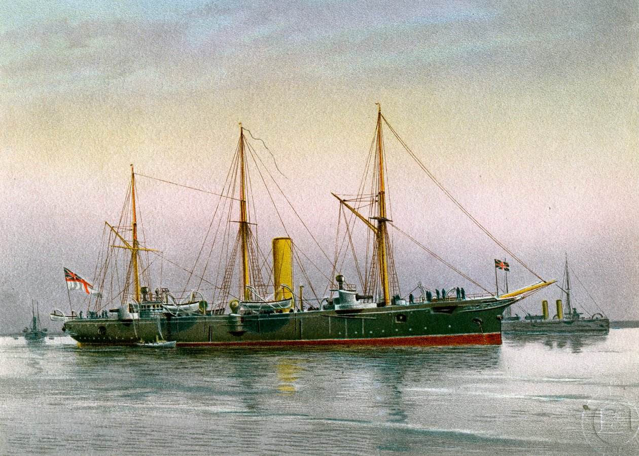 HMS Mohawk, Royal Navy 3:e klass kryssare, c1890-c1893 av Unbekannt