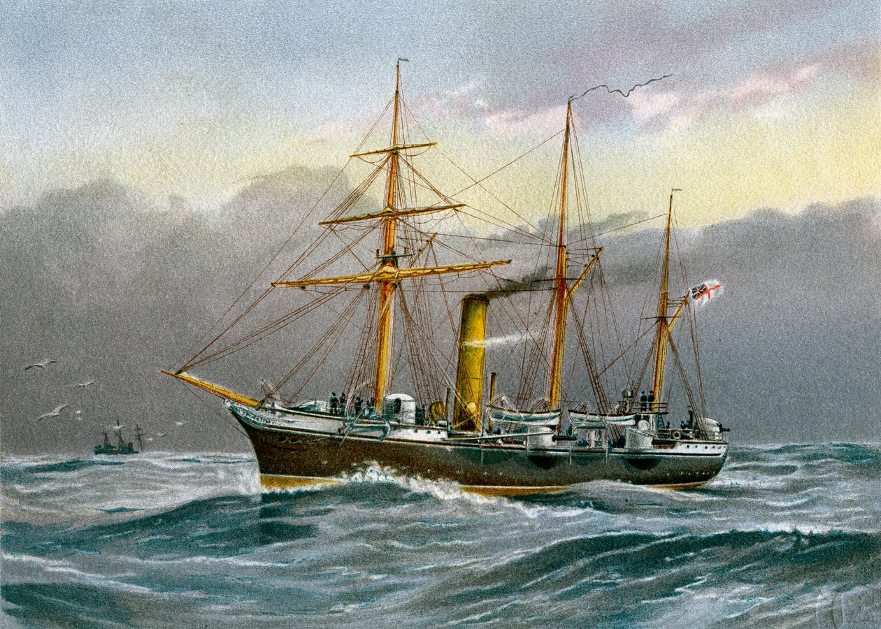 HMS Nymphe, Royal Navy slup, c1890-c1893 av Unbekannt