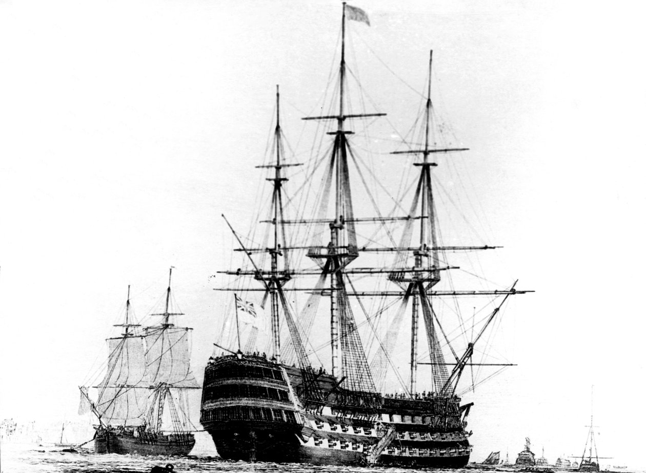HMS Victory i Portsmouth, 1800-talet av Unbekannt