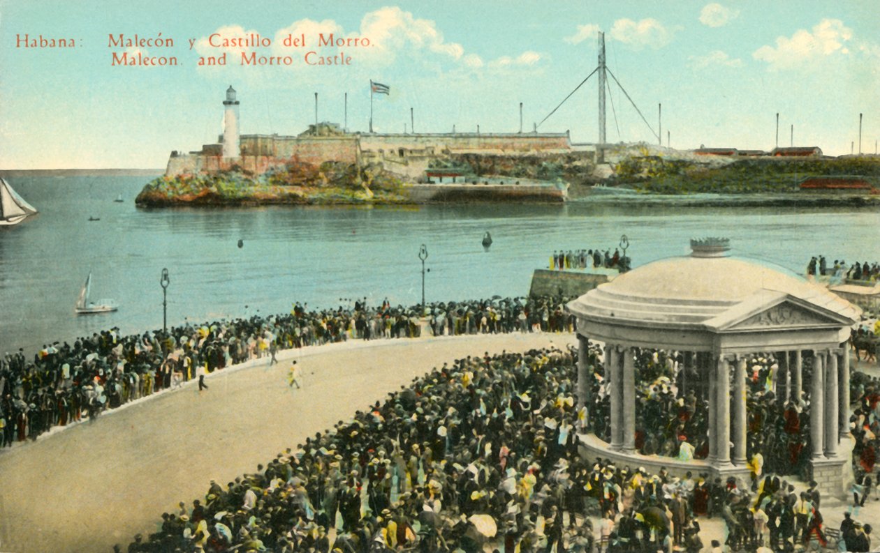 Habana: Malecon och Morro Castle, c1919. av Unbekannt
