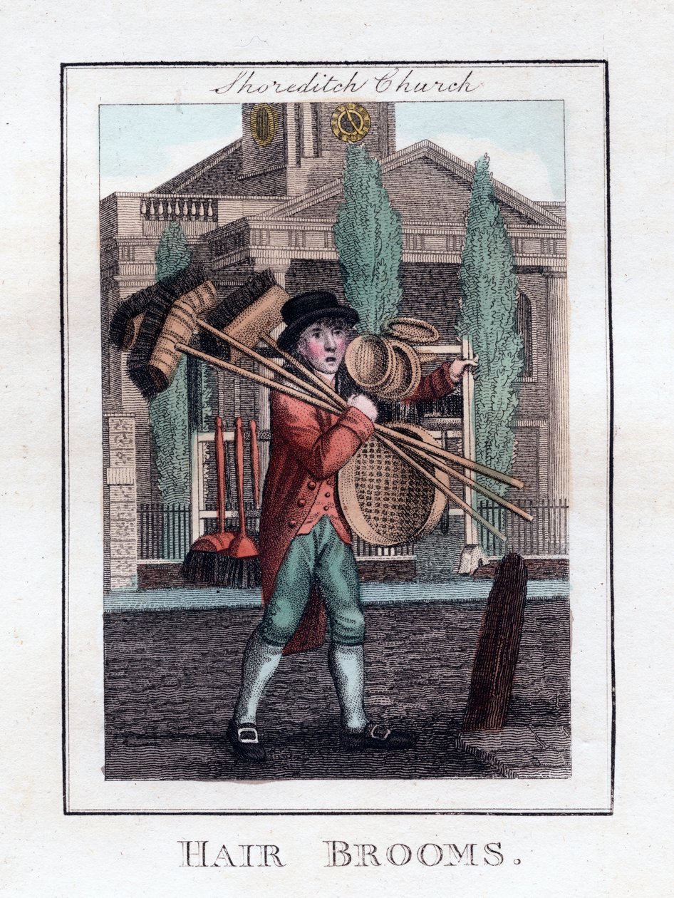 Hårkvastar, Shoreditch Church, London, 1805 av Unbekannt